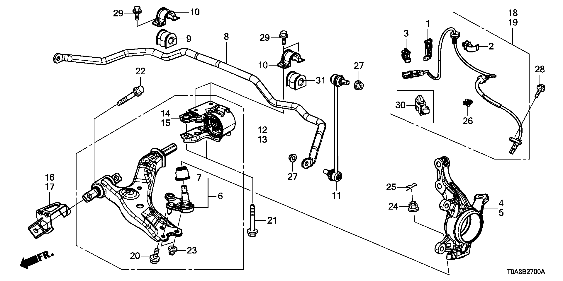 Honda 51395T1WA51 - Tukivarren hela inparts.fi