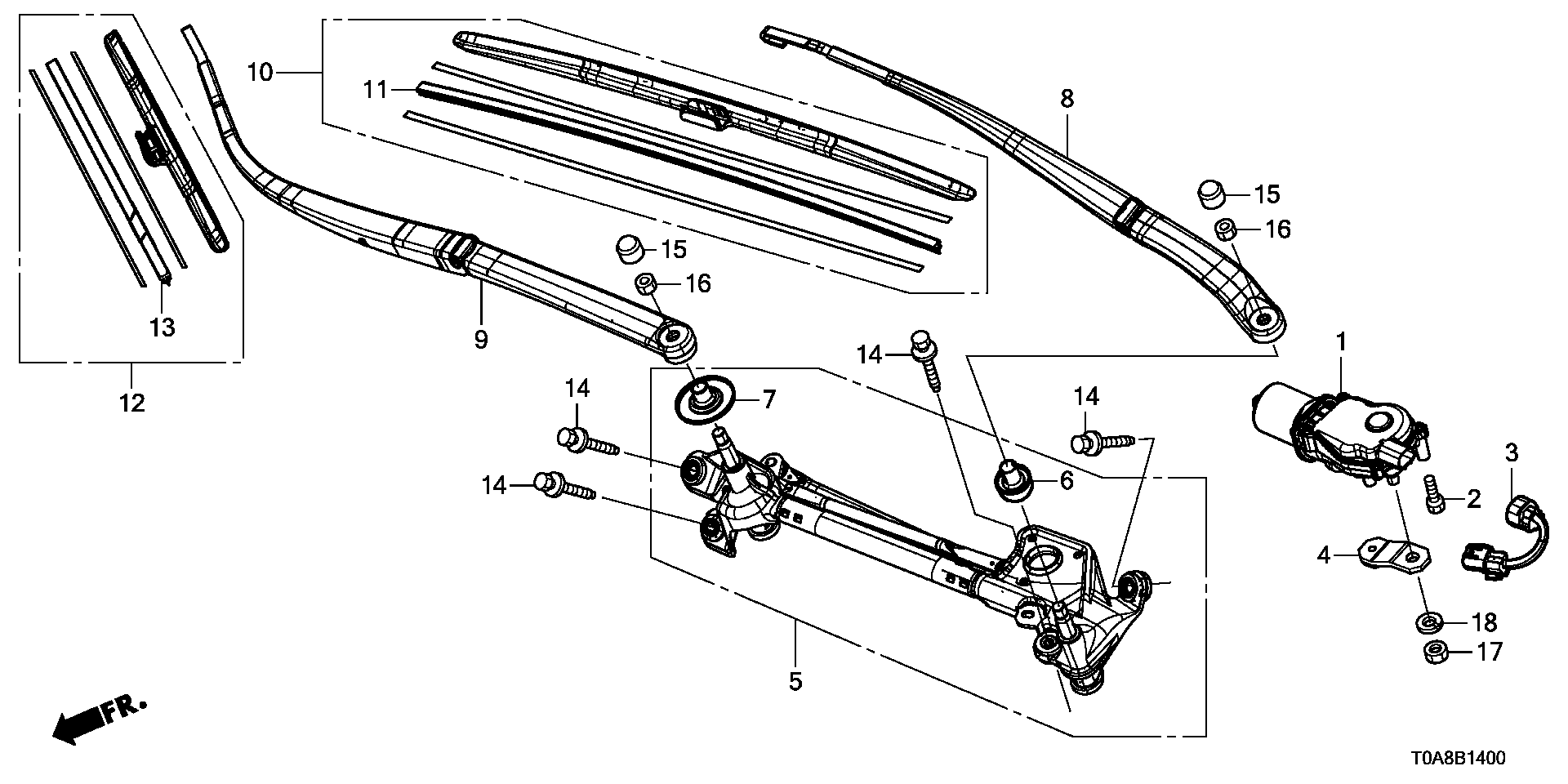 Honda 76620T0AA02 - Pyyhkijänsulka inparts.fi