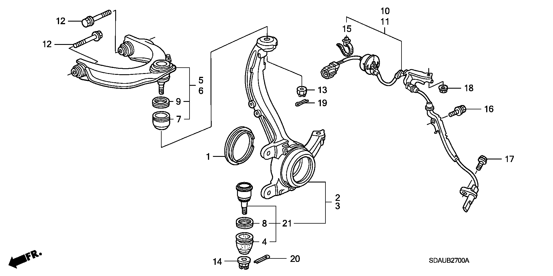 Honda 51210-SDA-A02 - Raidetangon pää inparts.fi