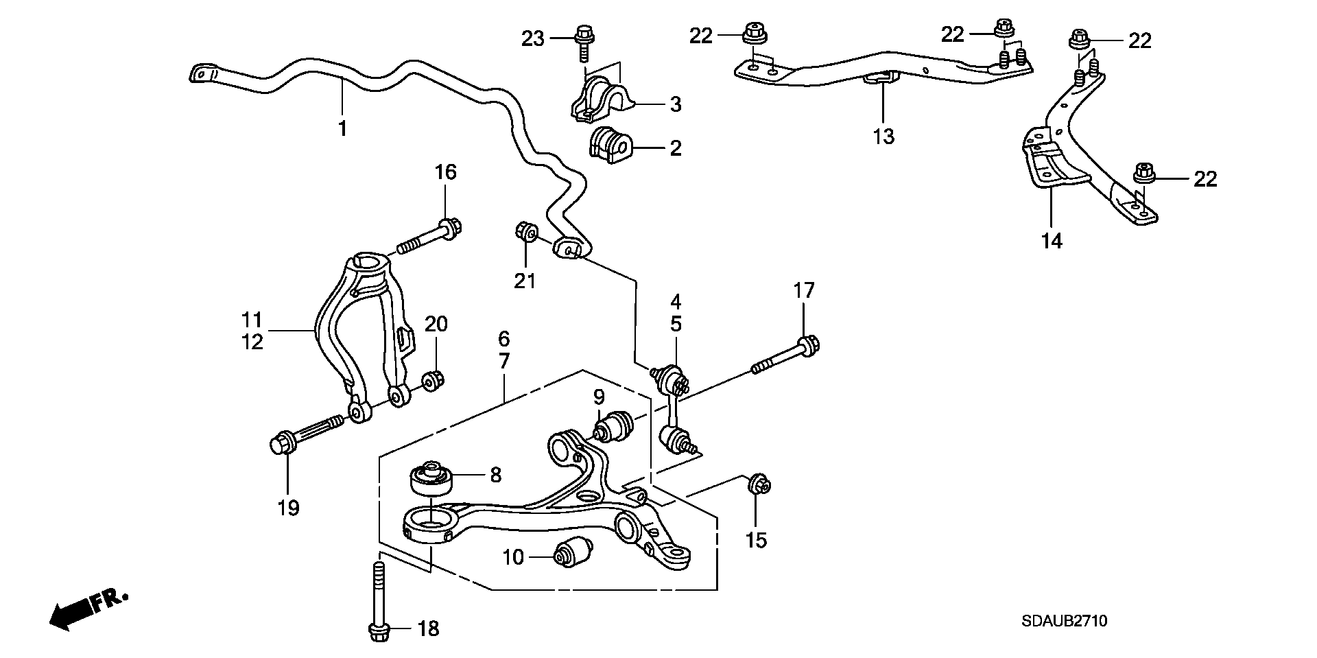 Honda 51321-SDA-A05 - Tanko, kallistuksenvaimennin inparts.fi