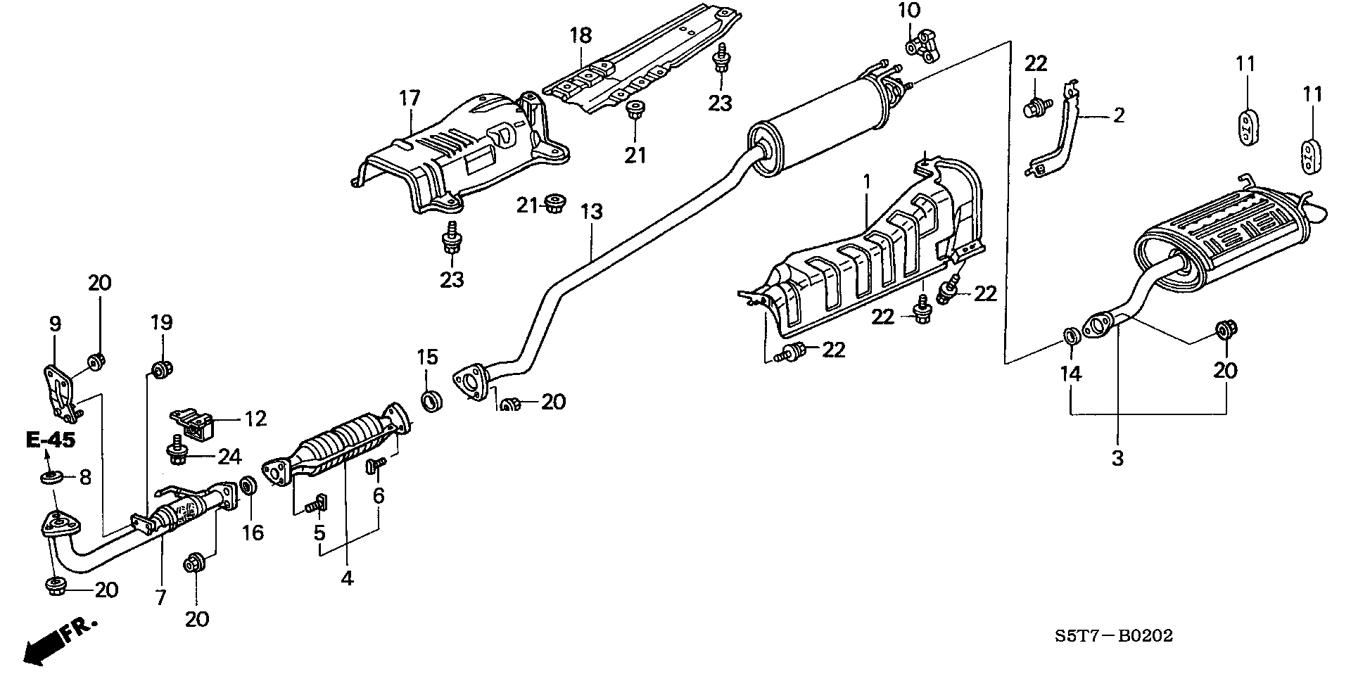 Honda 18160-PLZ-E00 - Katalysaattori inparts.fi