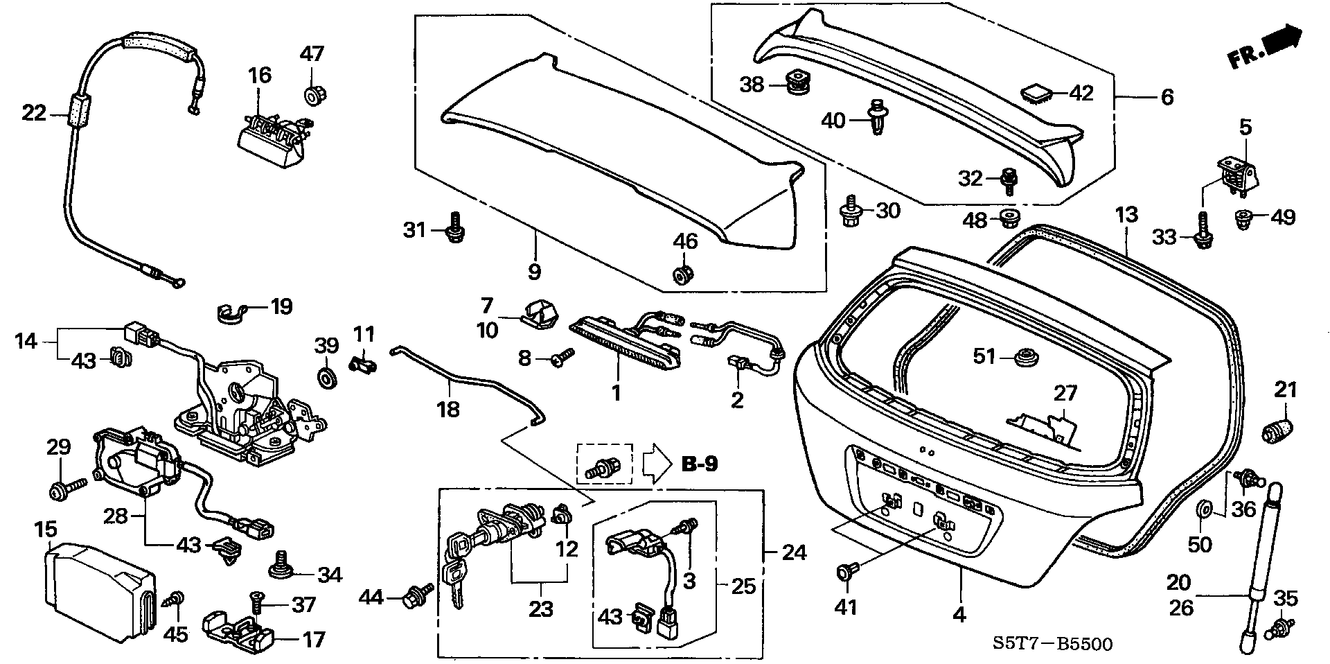 Honda 74870-S5S-E01 - Kaasujousi, tavaratila inparts.fi