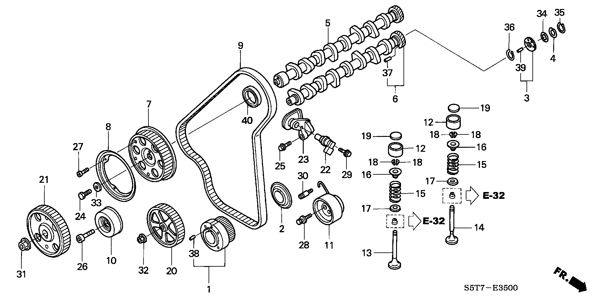 Honda 91214-PLZ-D00 - Akselitiiviste, nokka-akseli inparts.fi