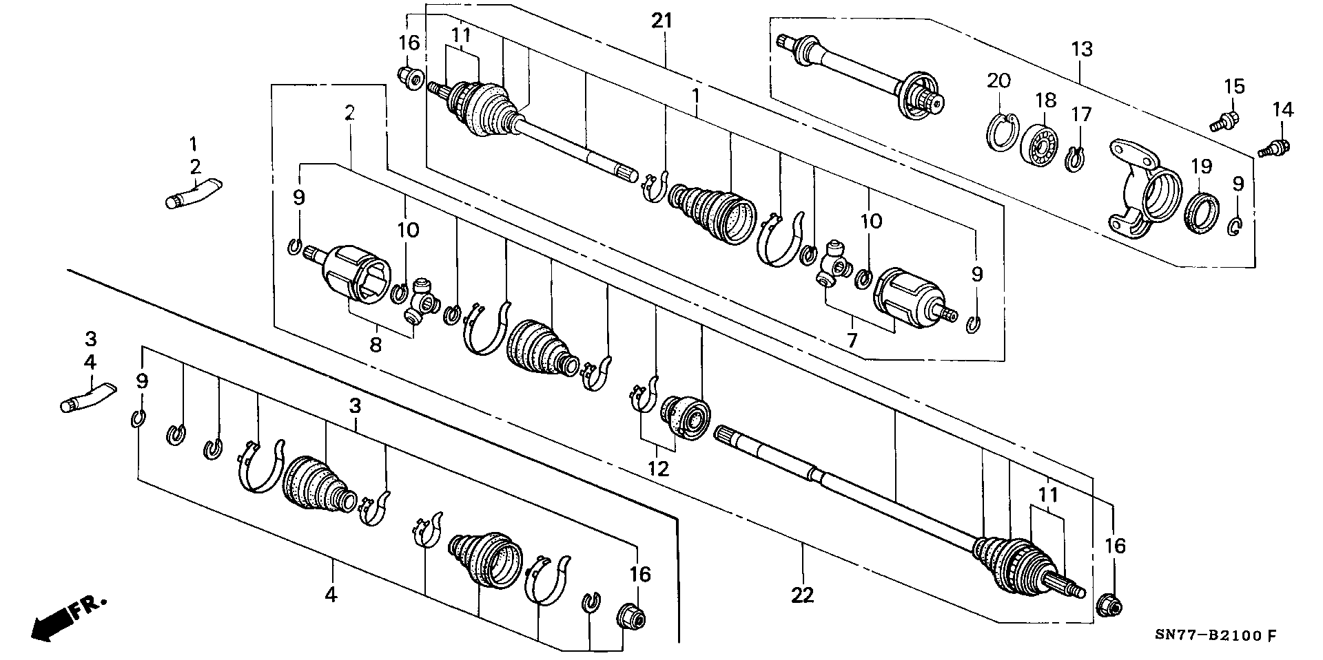 Honda 44018-SN7-010 - Paljekumi, vetoakseli inparts.fi