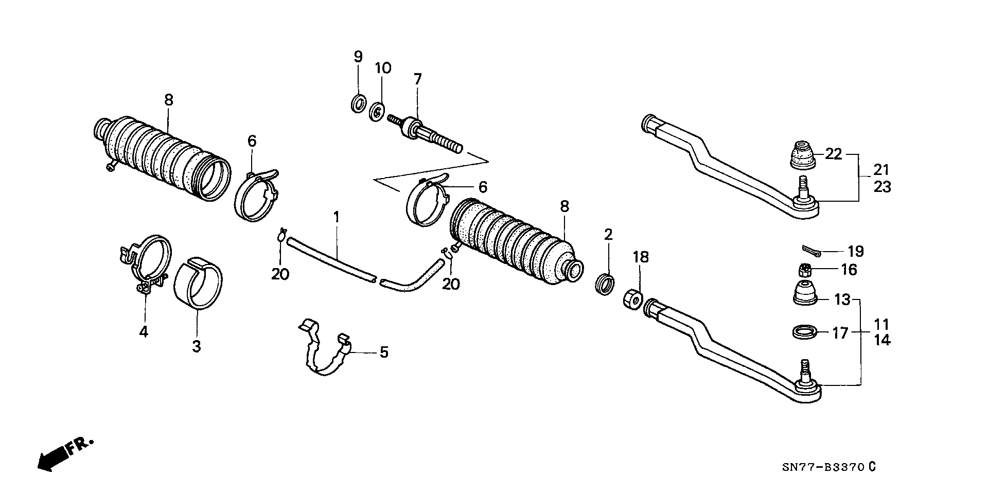 Honda 53540-SM4-003 - Raidetangon pää inparts.fi