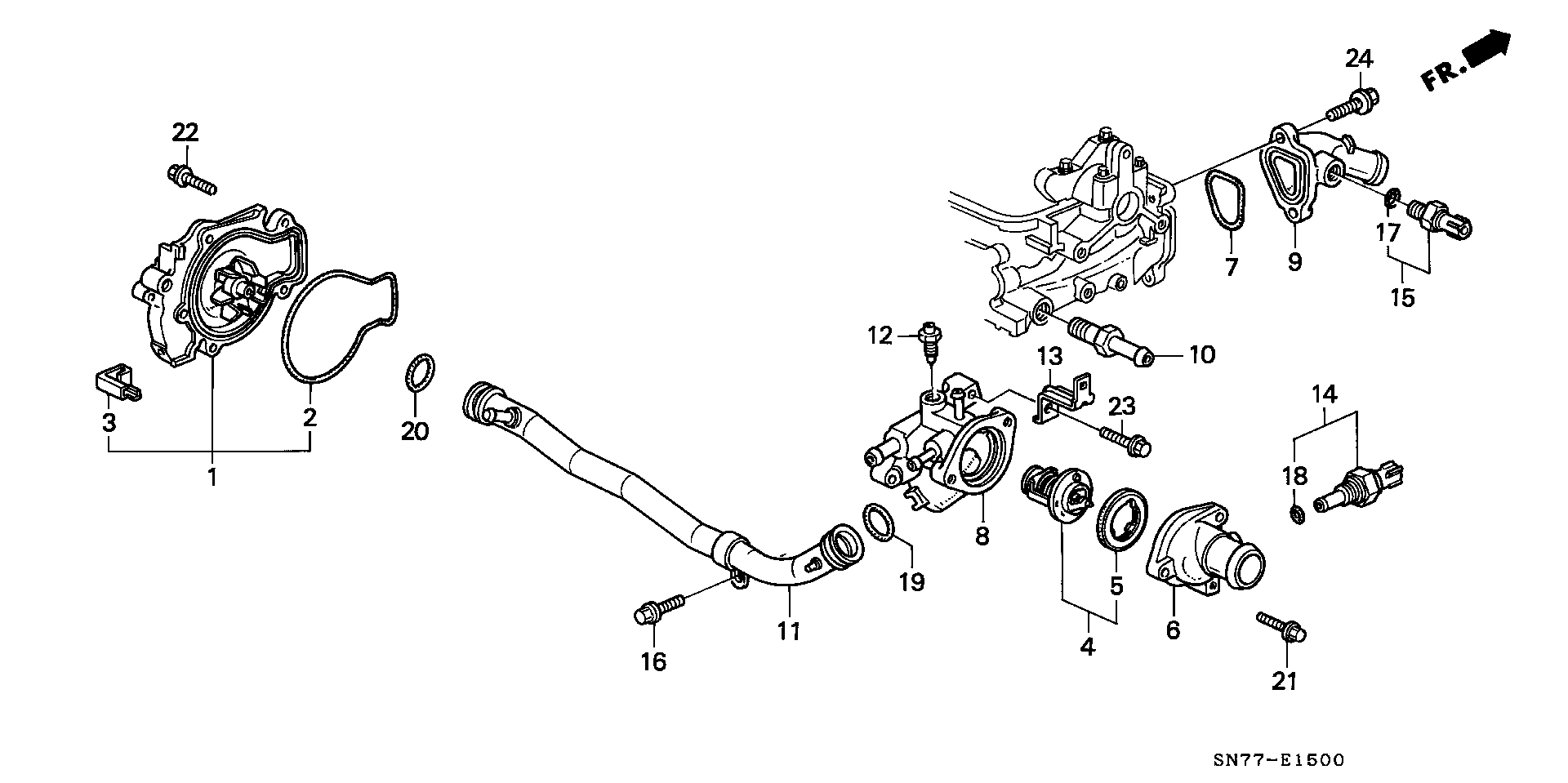 Honda 19 200 P0A 003 - Vesipumppu inparts.fi