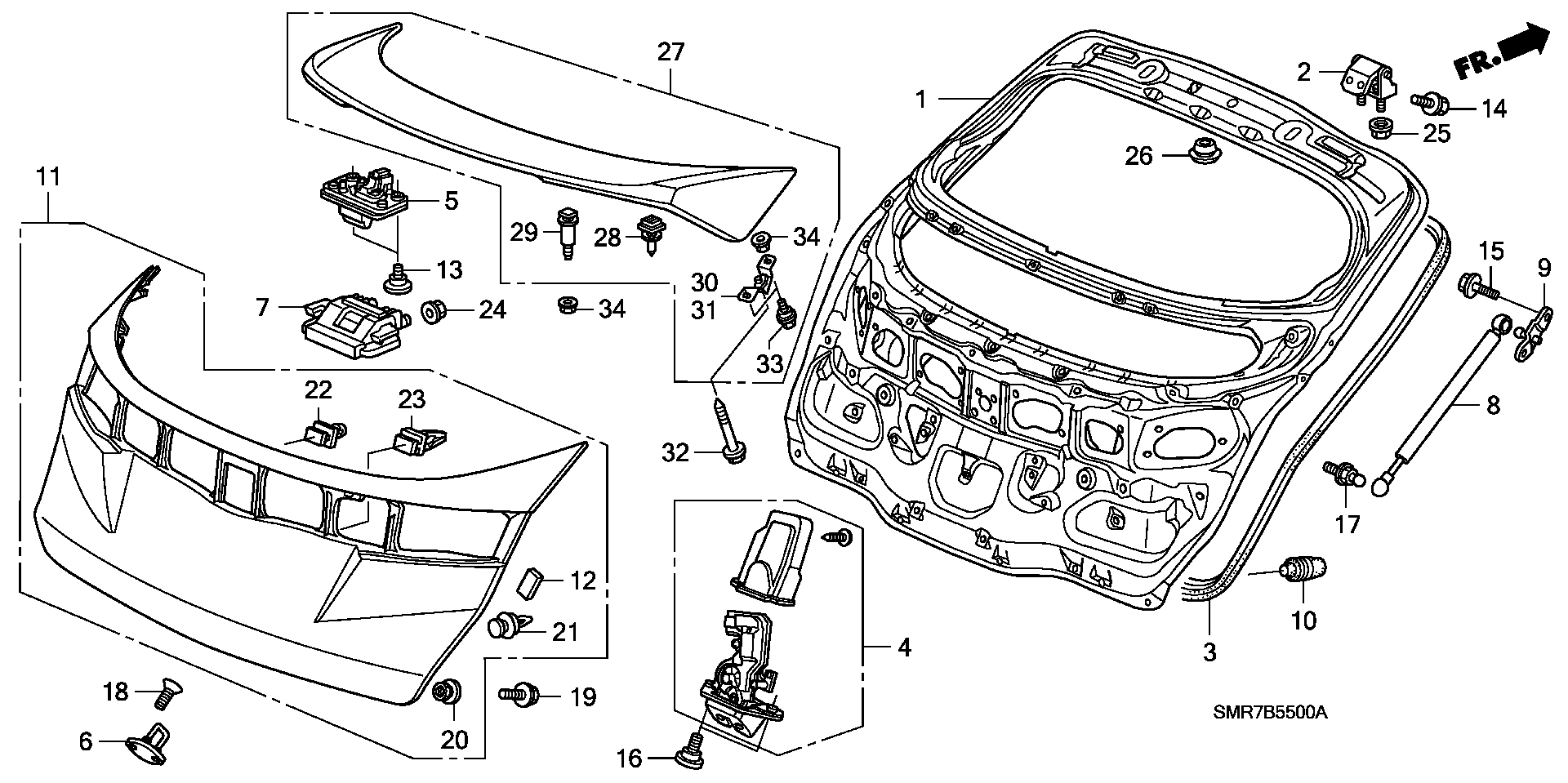 Honda 74820-SMT-E01 - Kaasujousi, tavaratila inparts.fi