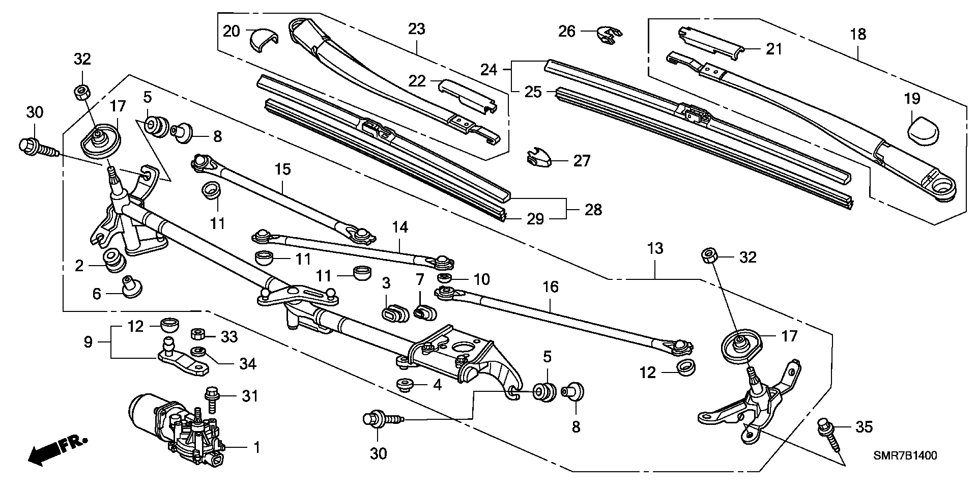 Honda 76601SMGG01 - Pyyhkijänsulka inparts.fi