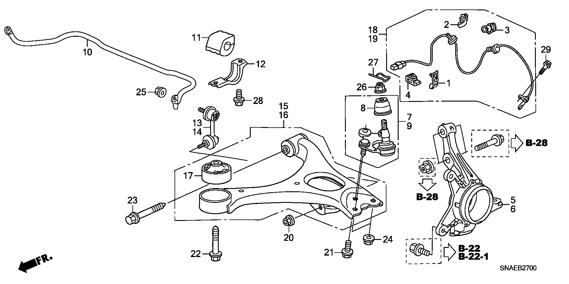 Honda 51220-SNA-A03 - Pallonivel inparts.fi