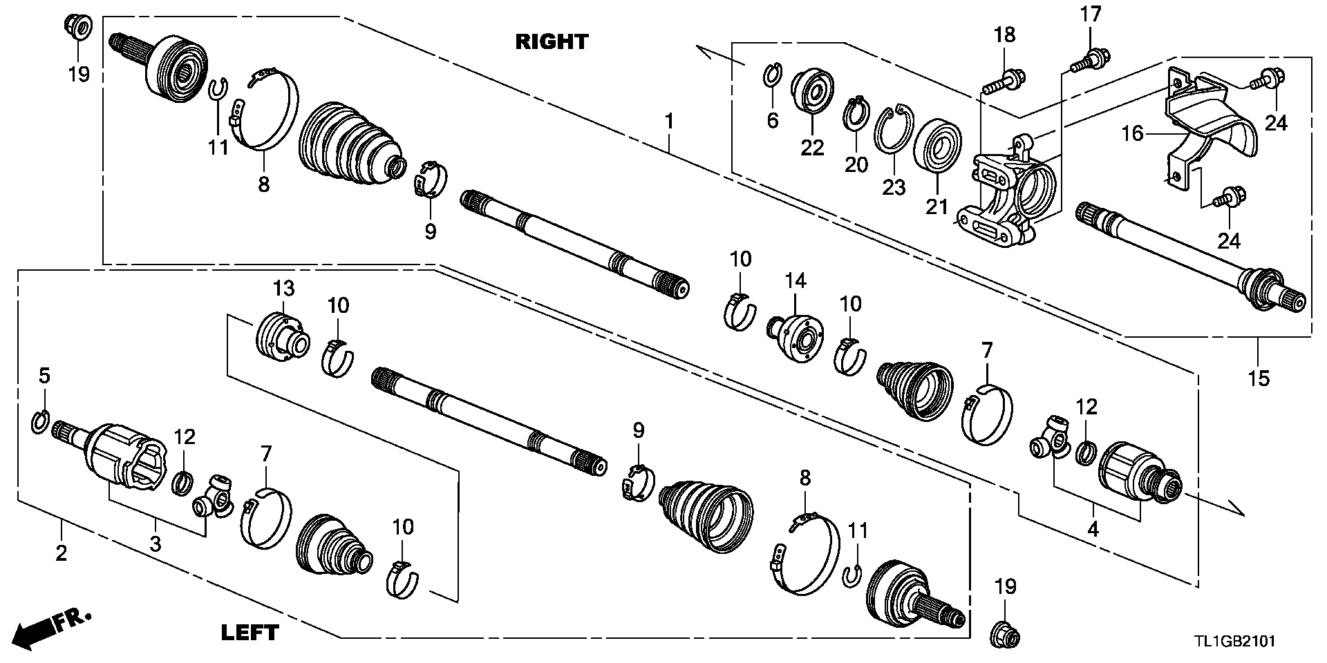 Honda 44327SX0C02 - Nivelsarja, vetoakseli inparts.fi