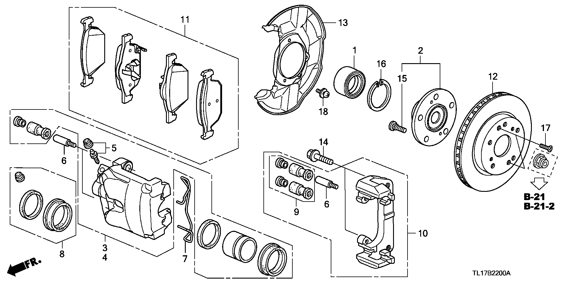 Honda 45003TL1G01 - Tarvikesarja, jarrupala inparts.fi