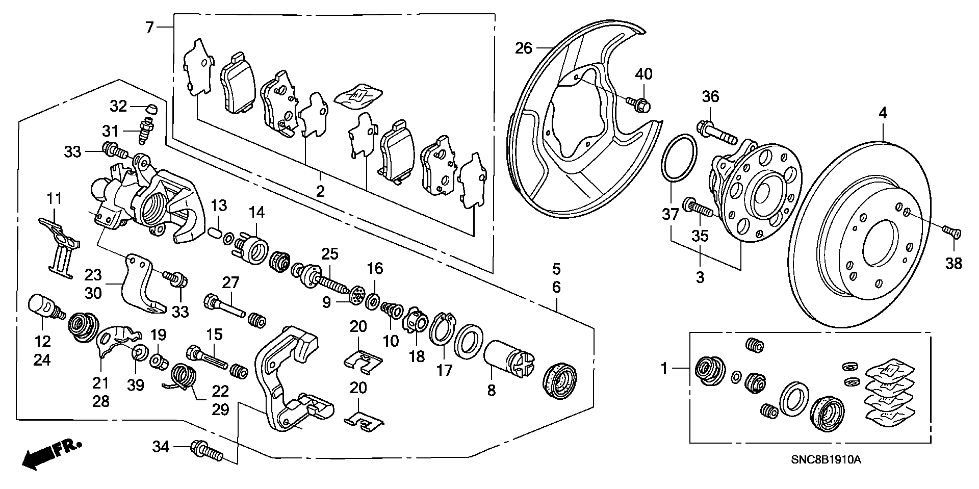 Honda 43262-S84-A51 - Ohjainhylsysarja, jarrusatula inparts.fi