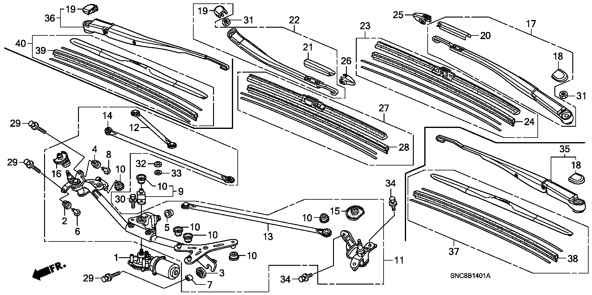 Honda 76620SNAA02 - Pyyhkijänsulka inparts.fi