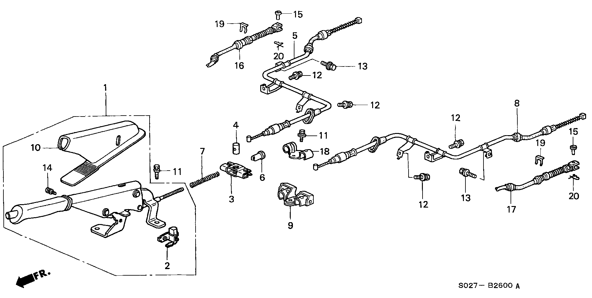 Honda 47510-SR1-A12 - Vaijeri, seisontajarru inparts.fi