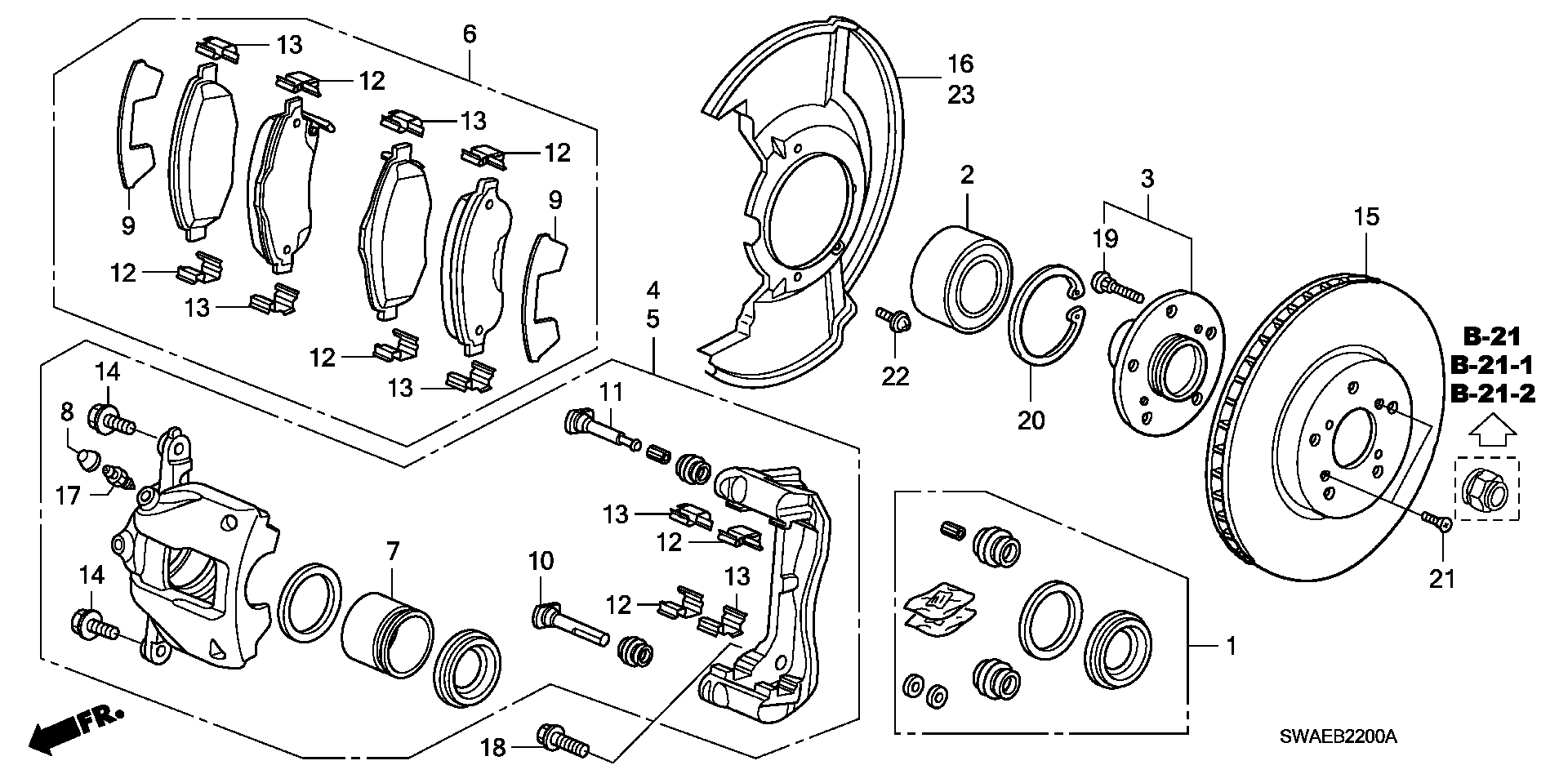 Honda 45236SWWG01 - Ohjainhylsysarja, jarrusatula inparts.fi