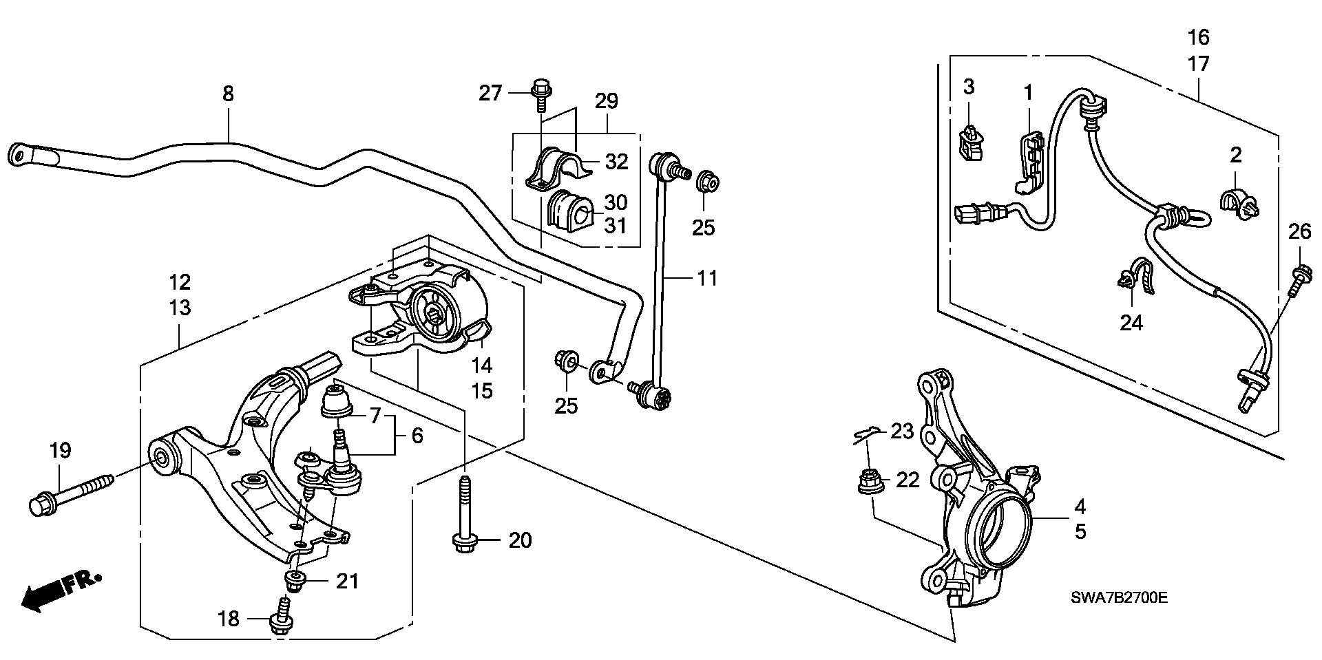 Honda 51360-SWA-E01 - Tukivarsi, pyöräntuenta inparts.fi