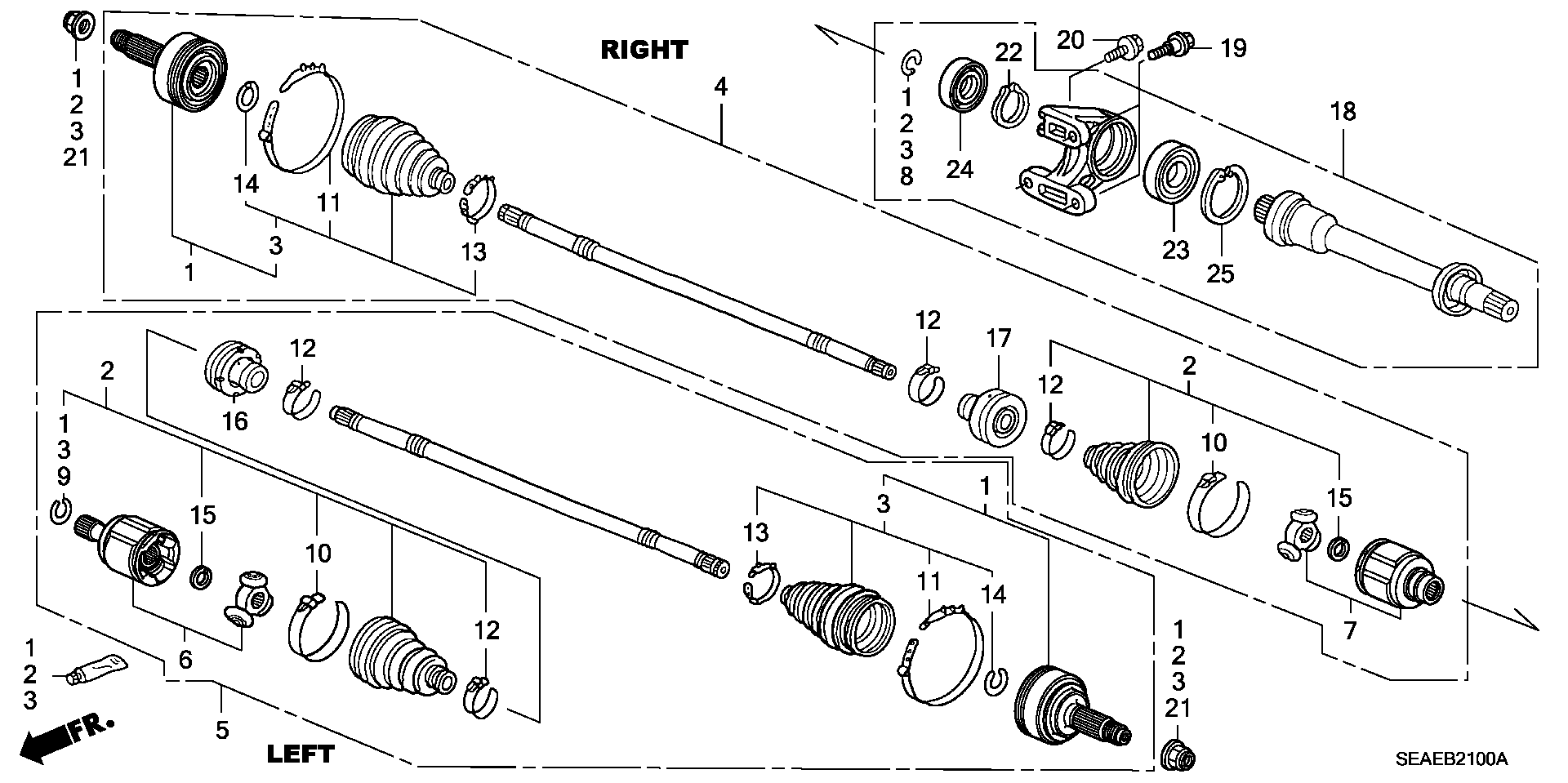 Honda 44017-S3X-000 - Paljekumi, vetoakseli inparts.fi