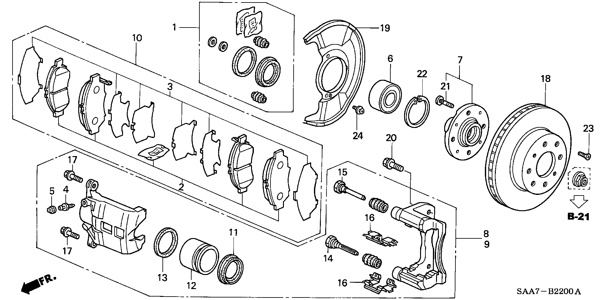 Honda 45018SAA900 - Jarrusatula inparts.fi