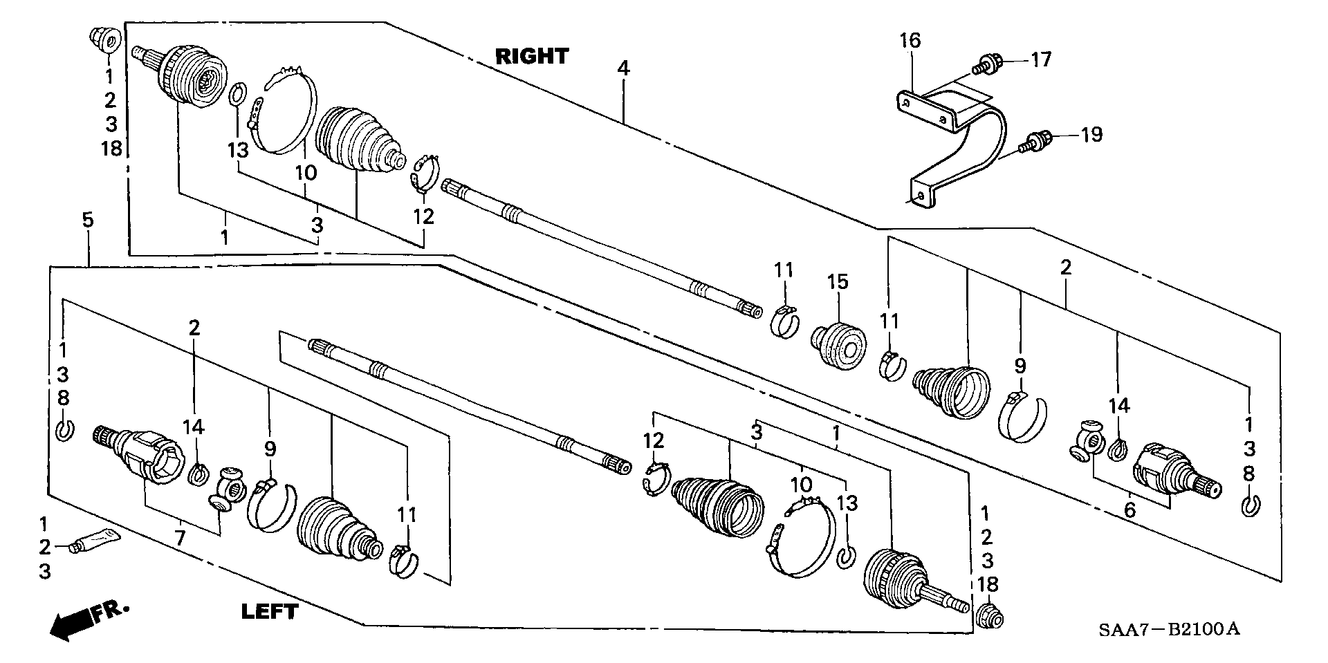 Honda 44017-S5A-000 - Paljekumi, vetoakseli inparts.fi