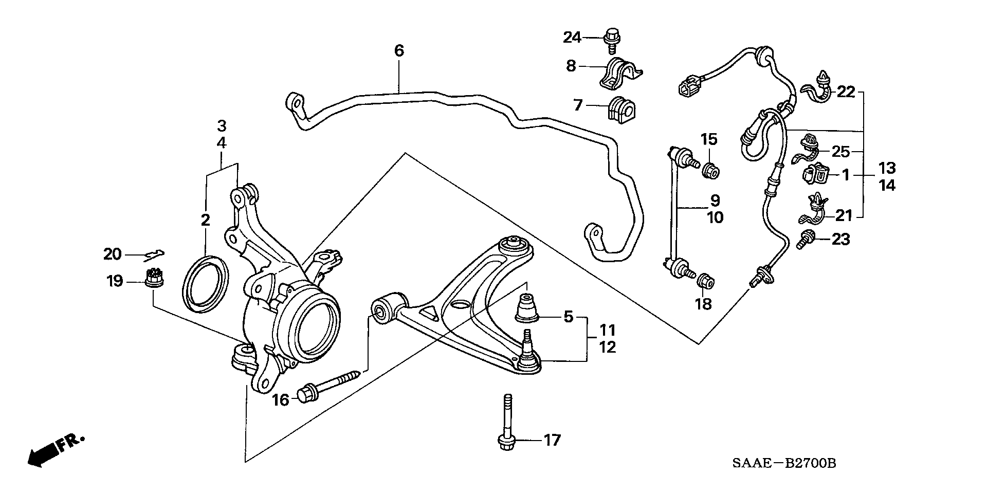 Honda 51350-SAA-E11 - Tukivarsi, pyöräntuenta inparts.fi