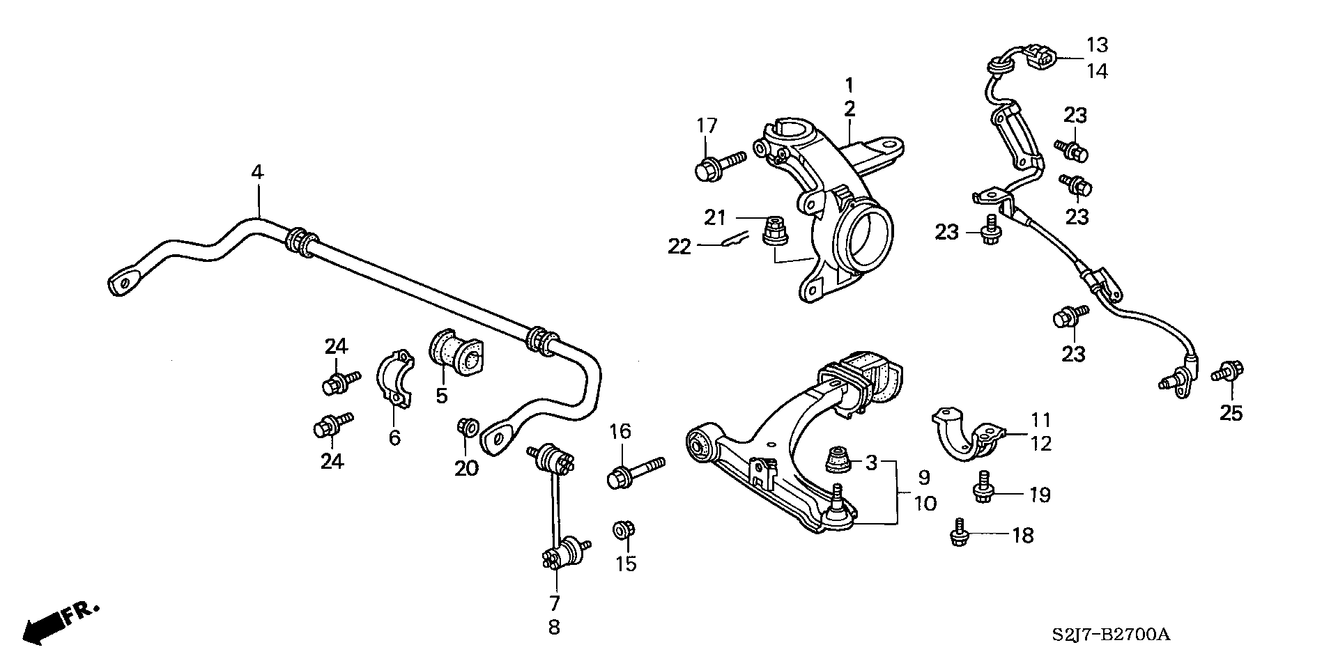 Honda 51321-S2H-003 - Tanko, kallistuksenvaimennin inparts.fi