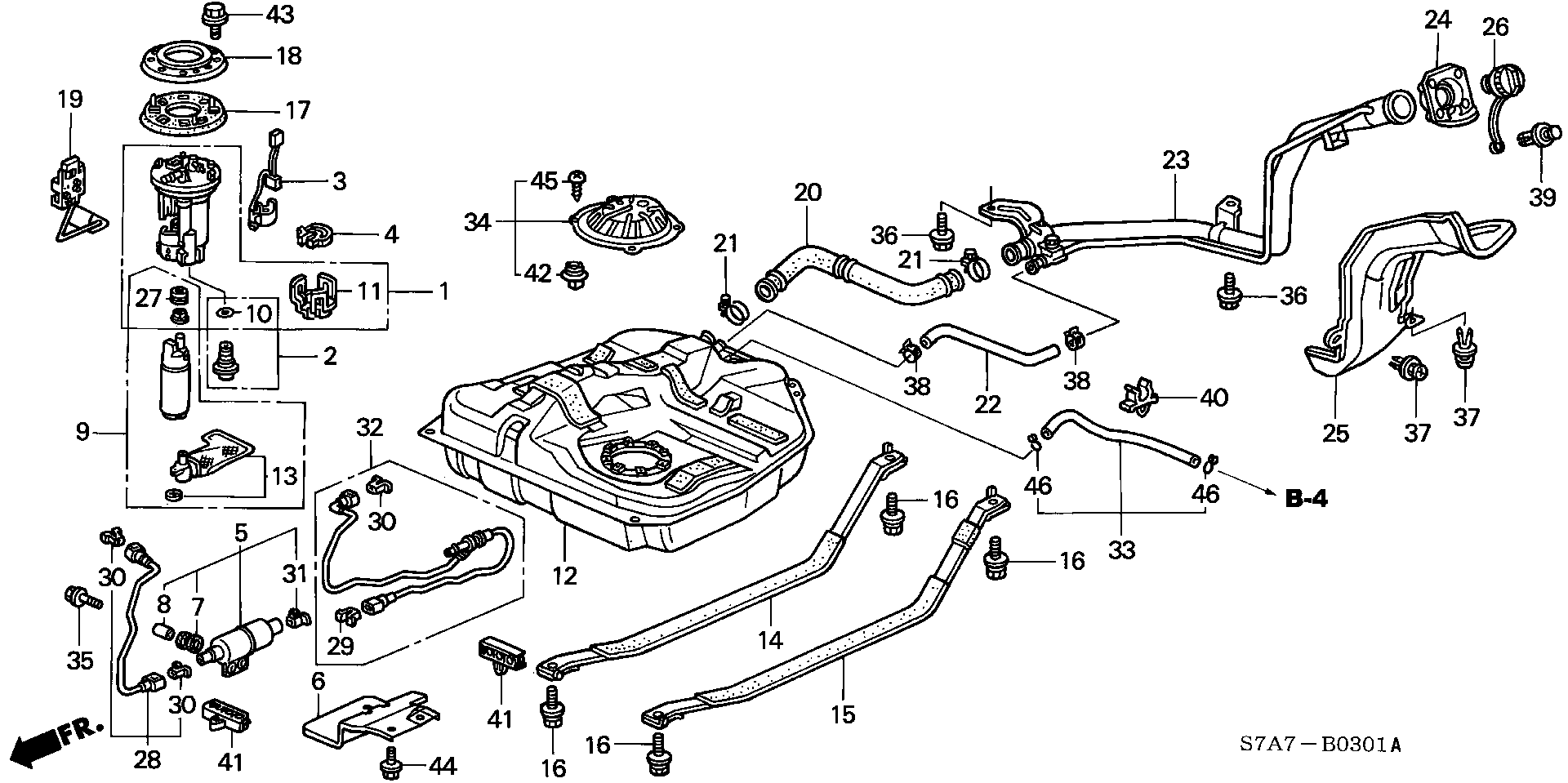 Honda 16010-S7A-H30 - Polttoainesuodatin inparts.fi