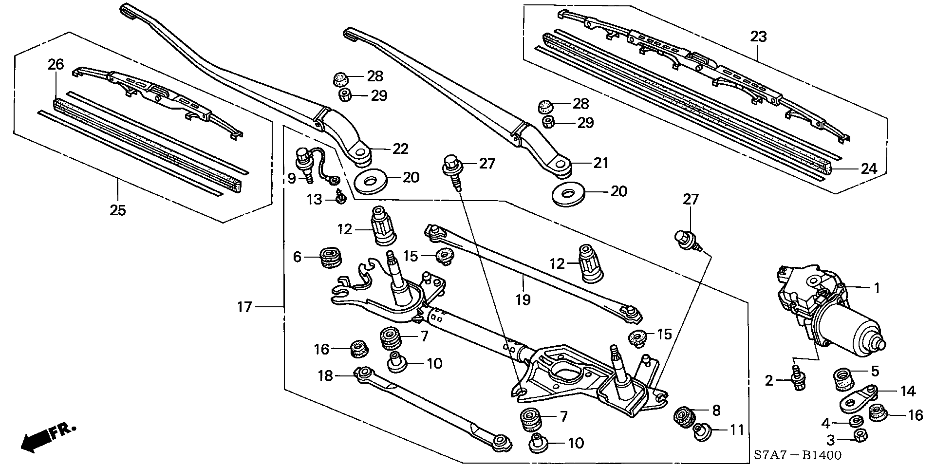 Honda 76630S7AG02 - Pyyhkijänsulka inparts.fi