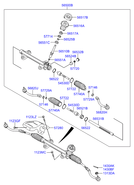 Hyundai 56820-3X000 - Raidetangon pää inparts.fi