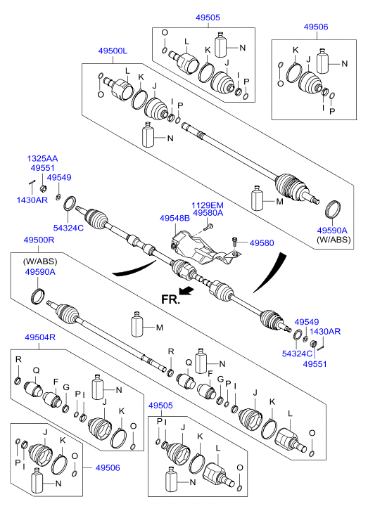 Hyundai 495003S201 - Vetoakseli inparts.fi