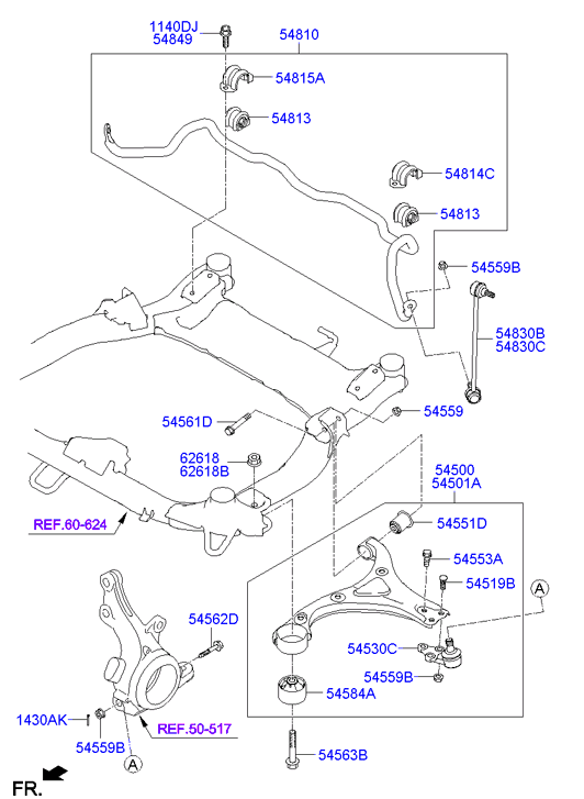 KIA 545842T000 - Tukivarren hela inparts.fi