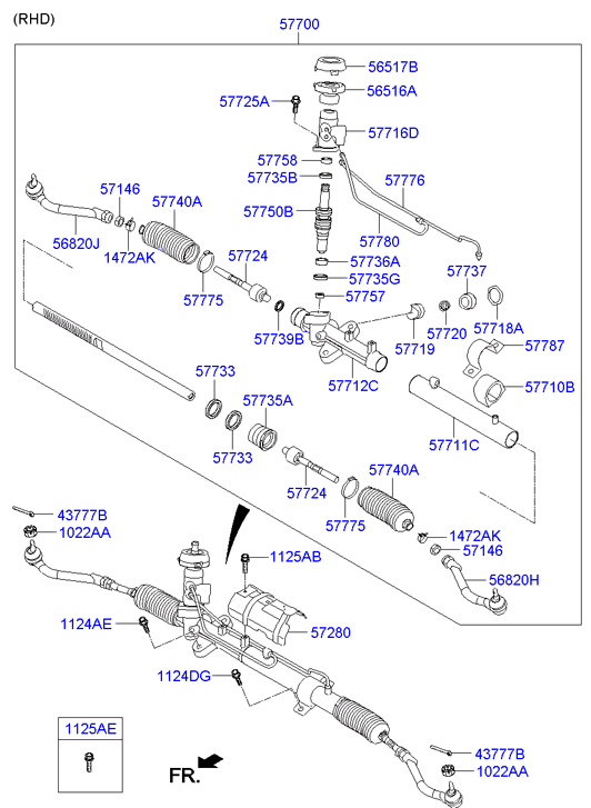 Hyundai 57724-2T000 - Raidetangon pää, suora inparts.fi