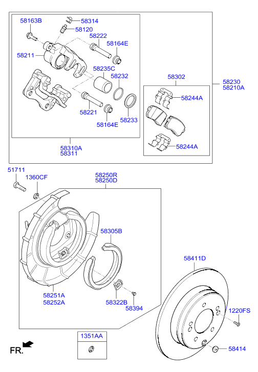 Ssangyong 583053SA20 - Jarrukenkäsarja, seisontajarru inparts.fi