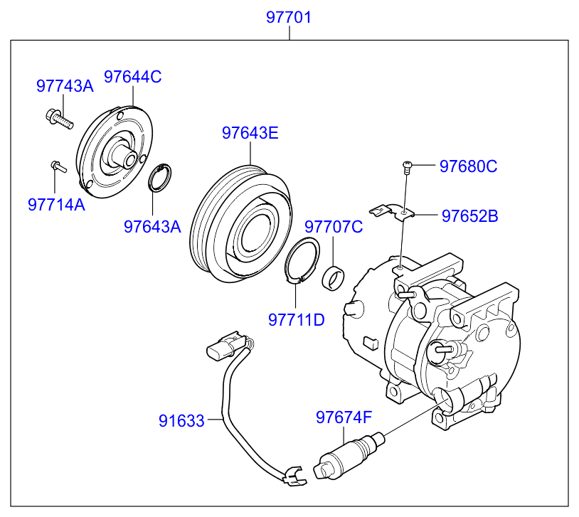 KIA 97701-3R000 - Kompressori, ilmastointilaite inparts.fi