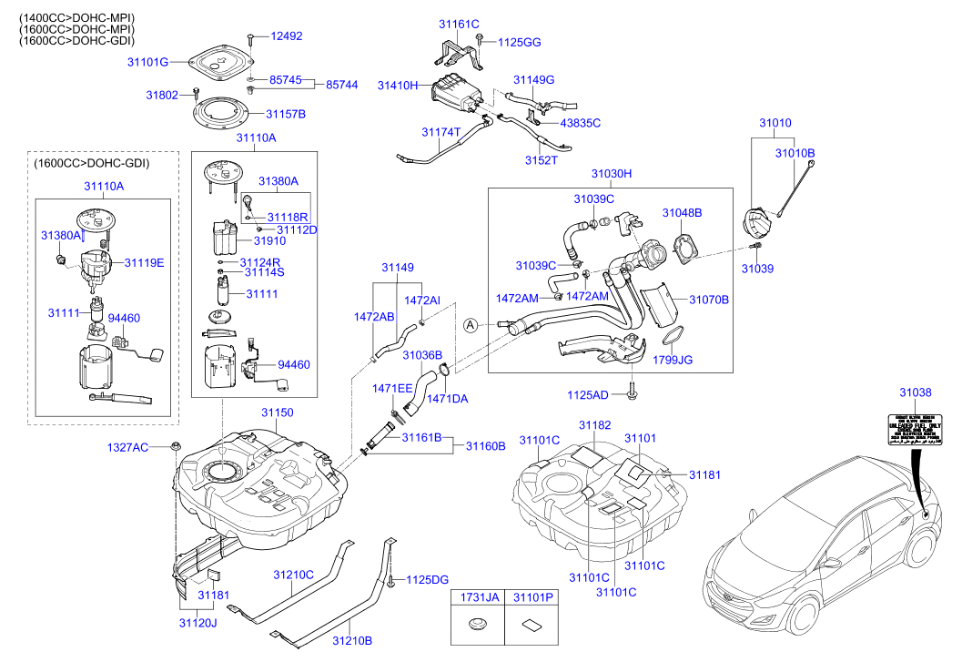 KIA 311111G500 - Polttoainepumppu inparts.fi