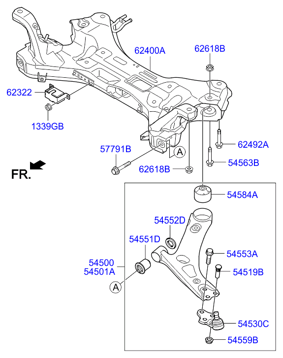 KIA 545002Y500 - Tukivarsi, pyöräntuenta inparts.fi