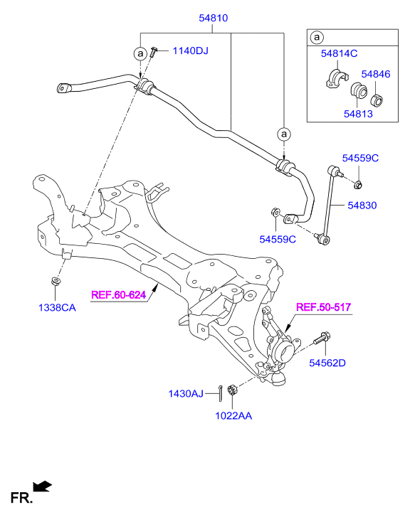 Hyundai 548302Y500 - Tanko, kallistuksenvaimennin inparts.fi