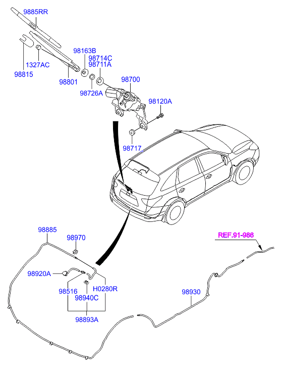 Hyundai 988203J000 - Pyyhkijänsulka inparts.fi