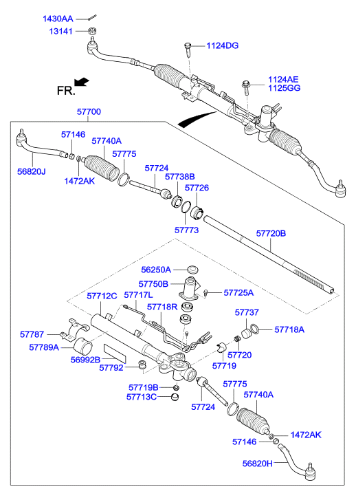 Hyundai 56821-2B000 - Raidetangon pää inparts.fi