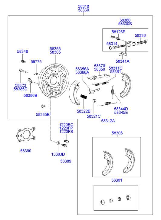 Hyundai 5830525A10 - Jarrukenkäsarja inparts.fi