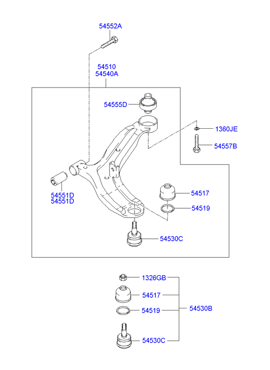 Hyundai 54530-25000 - Pallonivel inparts.fi