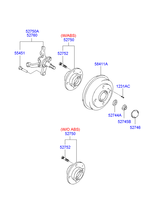 Hyundai 52710-25001 - Pyöränlaakerisarja inparts.fi