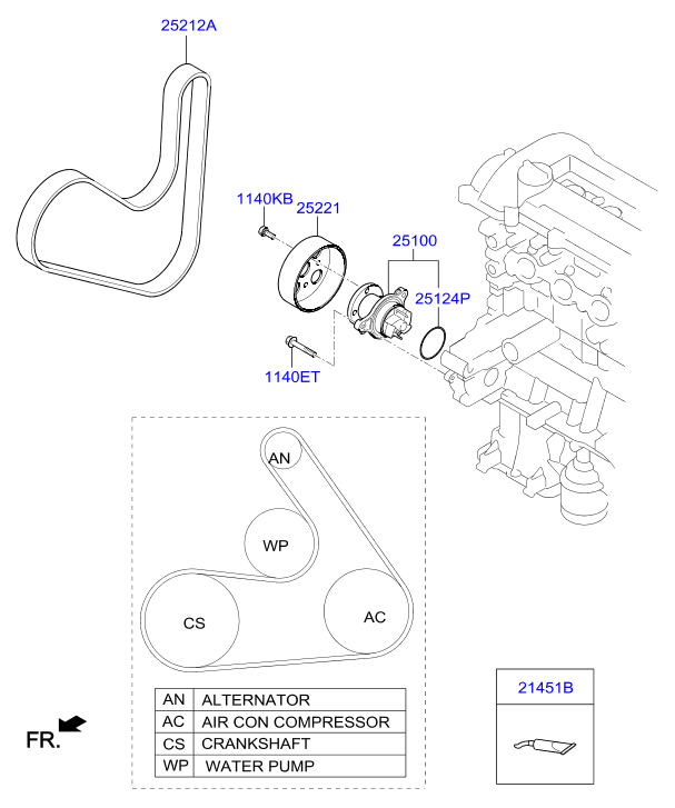 Hyundai 2521203050 - Moniurahihna inparts.fi