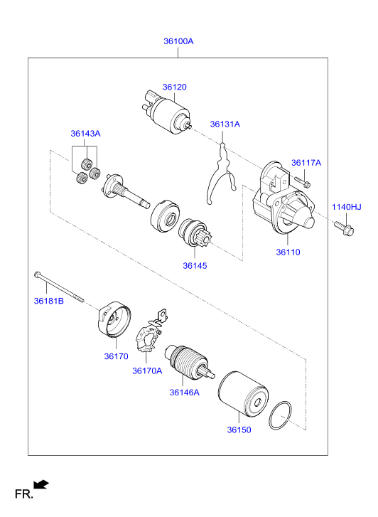 Hyundai 3610004700 - Käynnistinmoottori inparts.fi