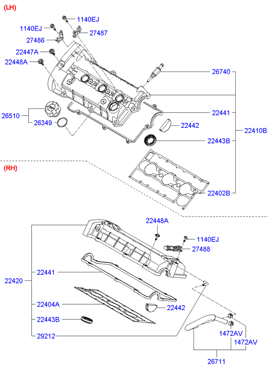 KIA 2244323001 - Tiiviste, venttiilikoppa inparts.fi