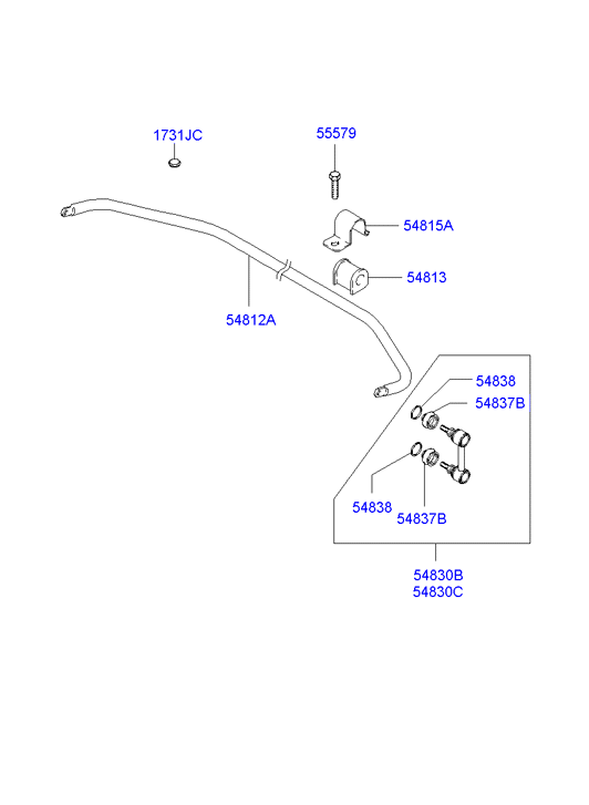 Hyundai 54840-2C000 - Tanko, kallistuksenvaimennin inparts.fi