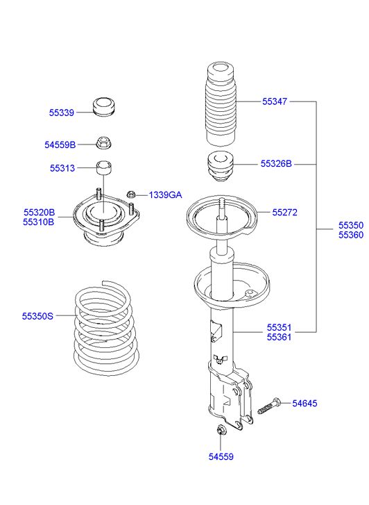 Hyundai 55310-2D000 - Jousijalan tukilaakeri inparts.fi