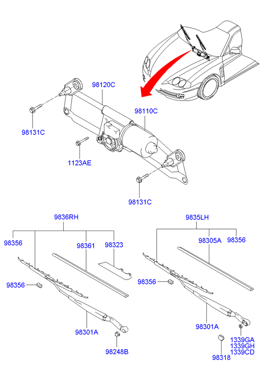 KIA 983602C000 - Pyyhkijänsulka inparts.fi