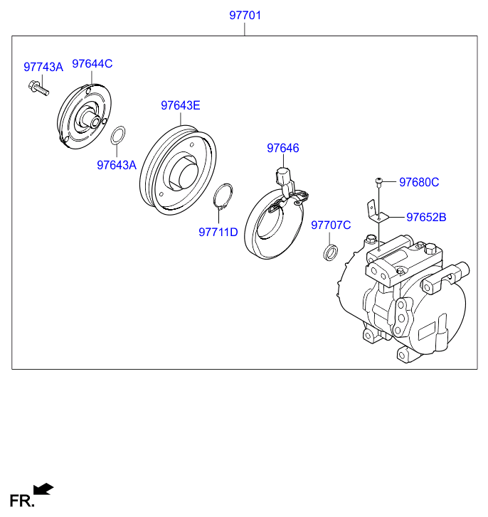 Hyundai 97701-2V000 - Kompressori, ilmastointilaite inparts.fi