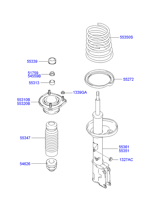 KIA 553612D100 - Iskunvaimennin inparts.fi