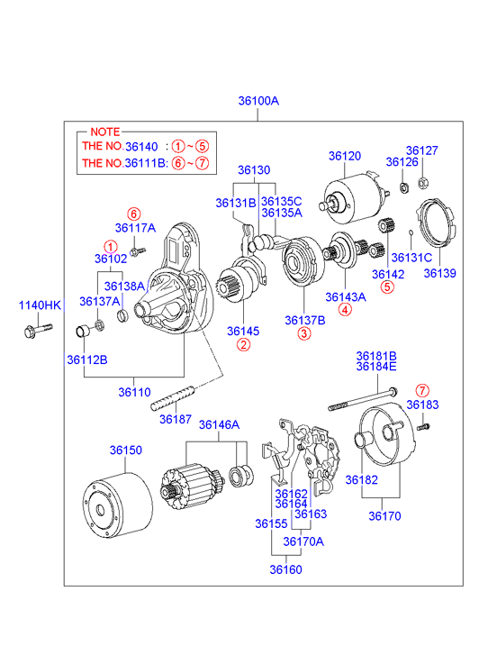 Hyundai 3610023160 - Käynnistinmoottori inparts.fi